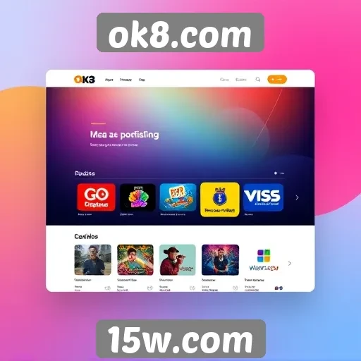 Interface do usuário do ok8.com é intuitiva e moderna